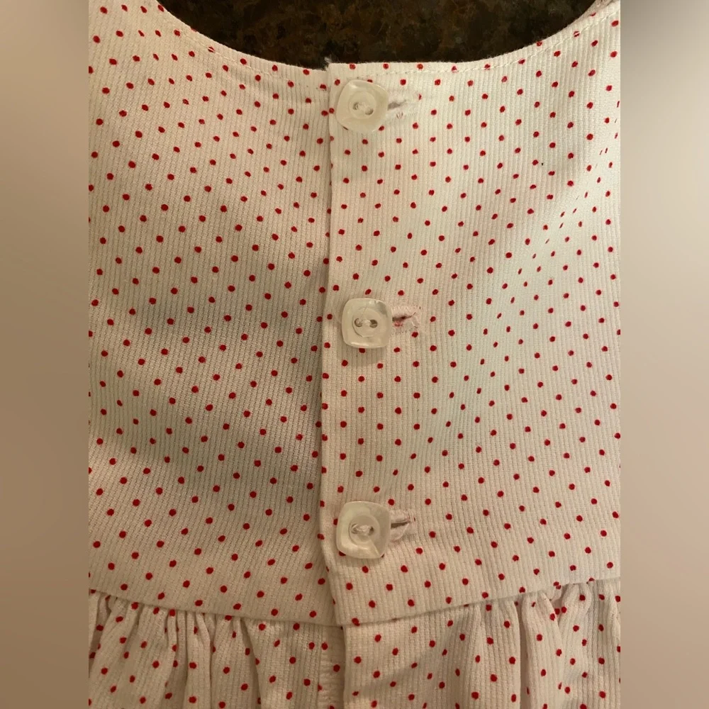 Girls White Dress With Red Polka Dots‎ Size 5 Toddler
